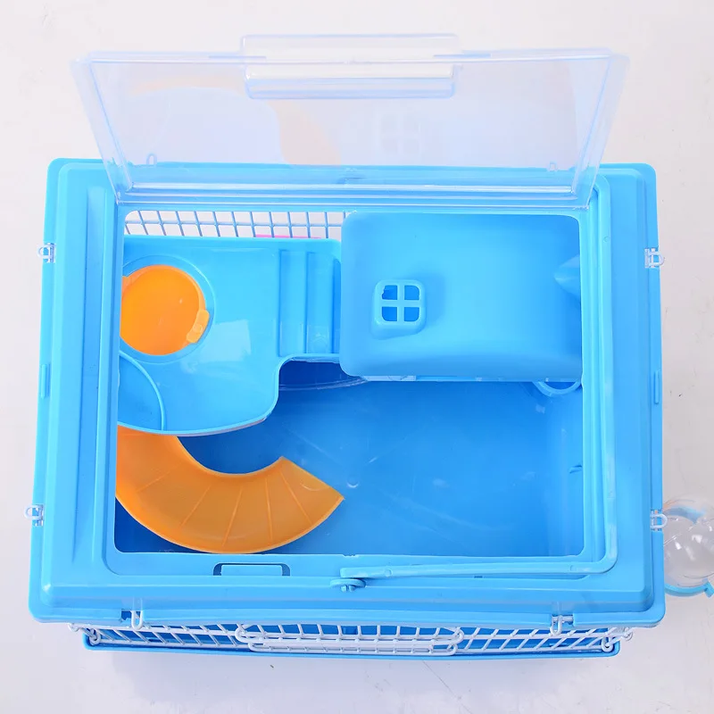 Переносная клетка для домашних животных хомяка Двухслойное прозрачное гнездо