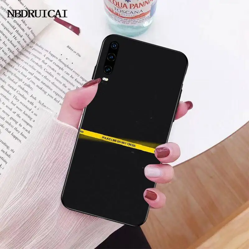 

PENGHUWAN off yellow warning Soft Silicone Black Phone Case for Huawei Honor 20 10 9 8 8x 8c 9x 7c 7a Lite view