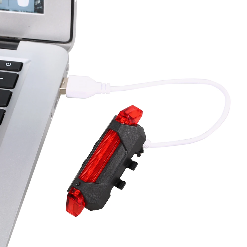 Велосипедный велосипедный светильник, Перезаряжаемый USB велосипедный задний светильник, супер яркий велосипедный задний фонарь, Предупреждение светильник, 5 светодиодный портативный велосипедный фонарь