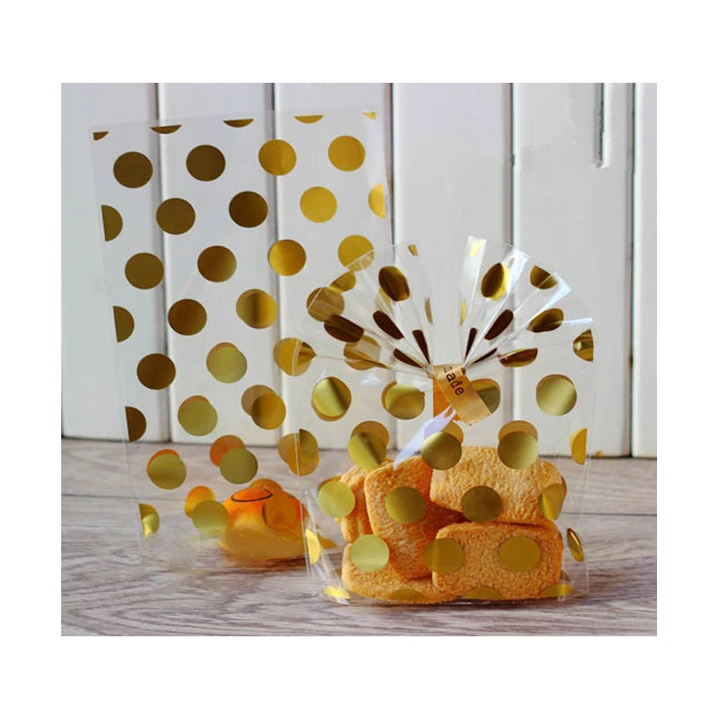 100 шт в горошек принтованные конфеты подарочные пакеты пластиковые Подарочные