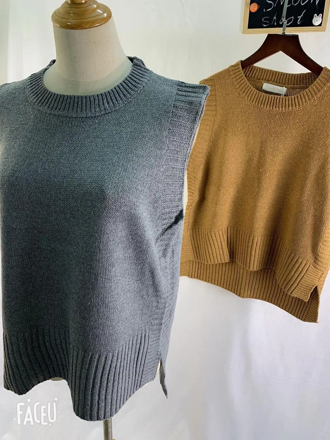 

solid loose sweater spring autumn Women's vest knitted vest O neck joker knitted vest womens vests winter outerwear plus size