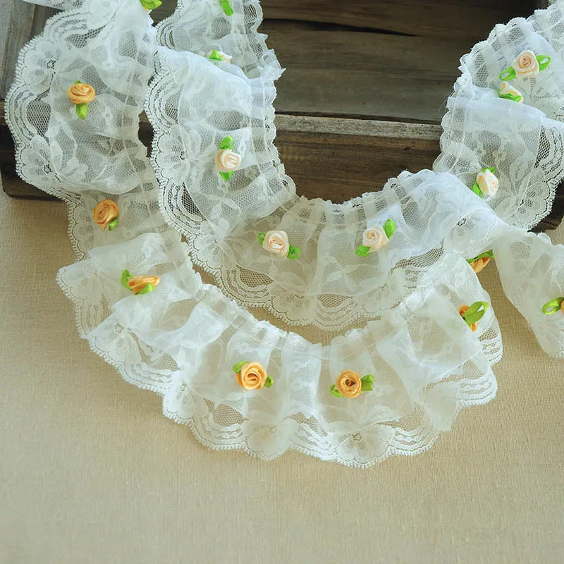 Белая двухслойная сетчатая марля Кружевная аппликация сделай сам воротник