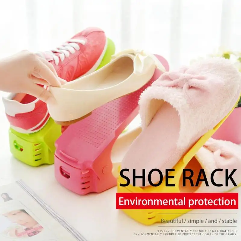 

1pcs Durable Adjustable Shoe Organizer Footwear Support Slot Space Saving Cabinet Shoes Closet Stand Shoes Storage Rack Shoebox