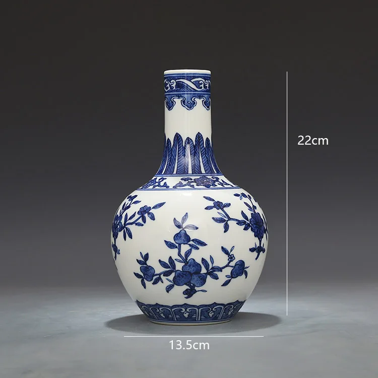 Цин цянлонг сине-белая морская вода фрукты узор келестическая Сфера ваза