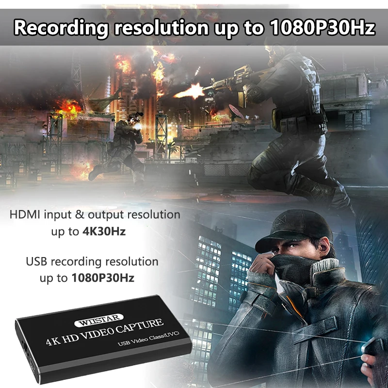 Карта видеозахвата Wiistar USB HDMI на Type-C 1080P | Безопасность и защита