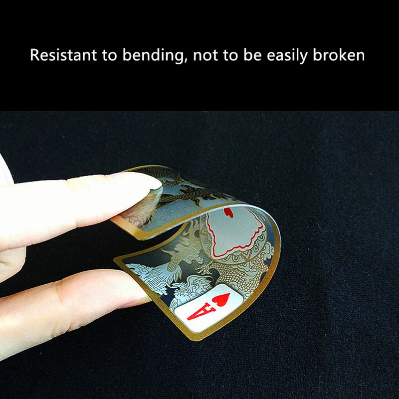 Игральные карты прозрачные пластиковые водонепроницаемые с золотым