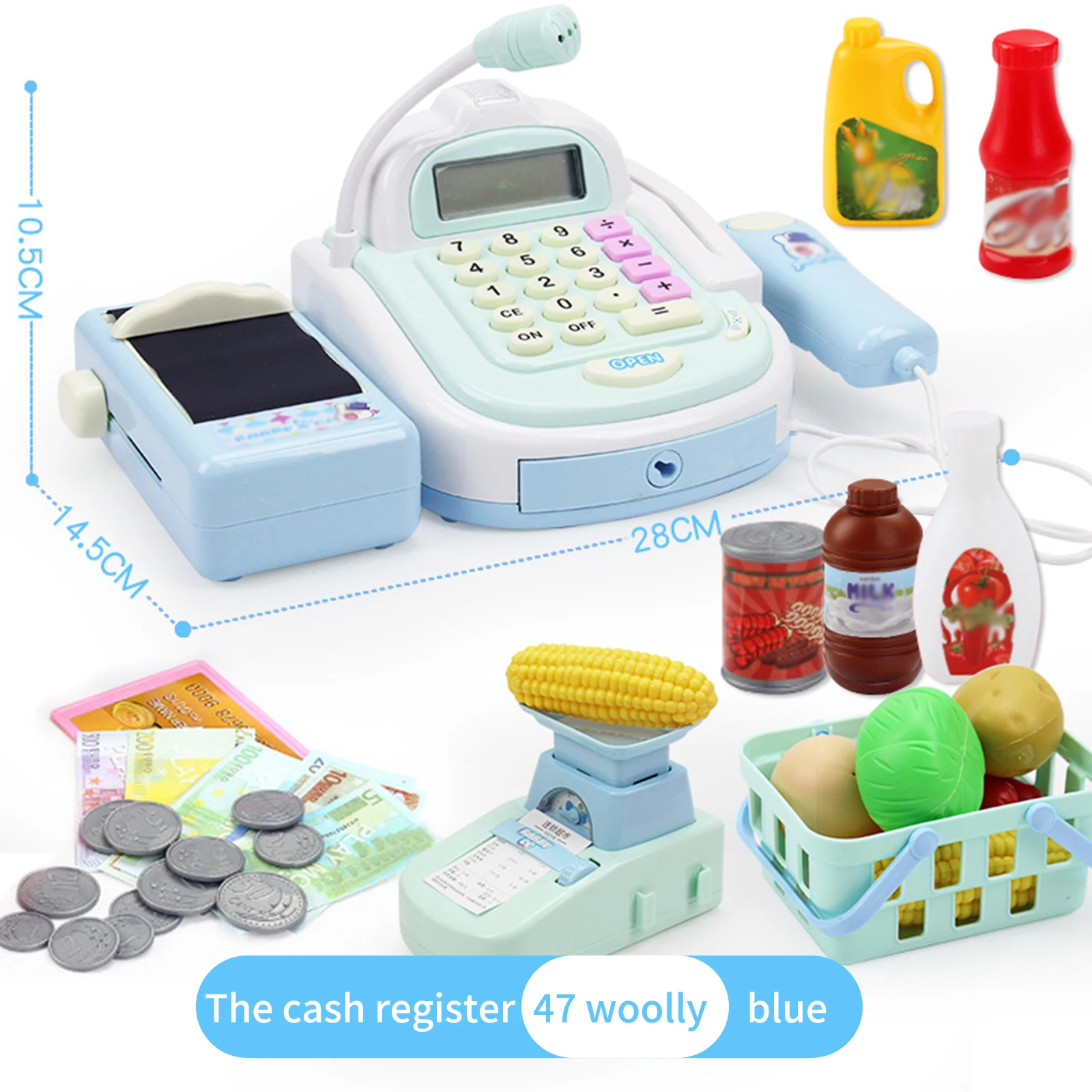 

Kids Toys Pretend Play House Toy Kid Simulation Supermarket Cash Register Upgraded Version With Electronic Scale Kids Game Toys