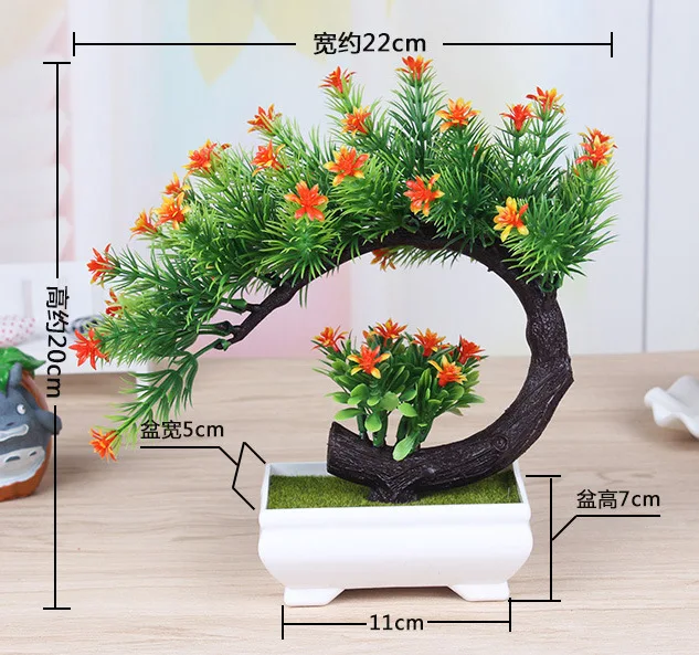 

New Artificial Plants Bonsai Small Tree Pot Plants Fake Flowers Potted Ornaments for Home Decoration Hotel Garden Bedroom Decor