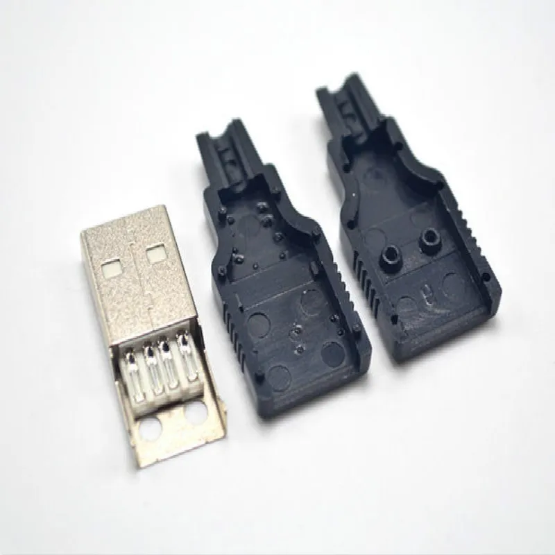 5 шт. 4 контактный разъем USB Type A папа с черной пластиковой крышкой|Соединители| |