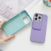 camshield matte liquid silicone camera protection phone case for iphone 13 pro max mini lens push and pull soft shockproof cover
