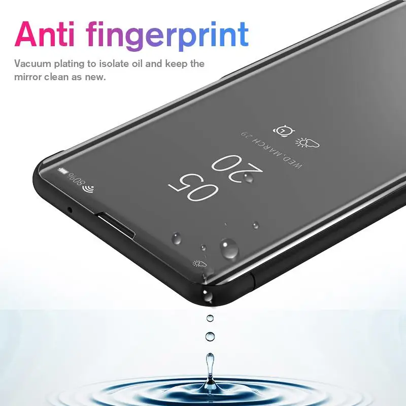 Умный зеркальный флип-чехол для телефона Samsung Galaxy S20 S10 S8 S9 Note 8 9 10 кожаный защитный