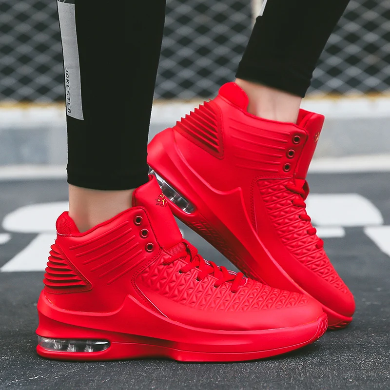 Мужская баскетбольная обувь с высоким берцем кроссовки воздушной подушкой для