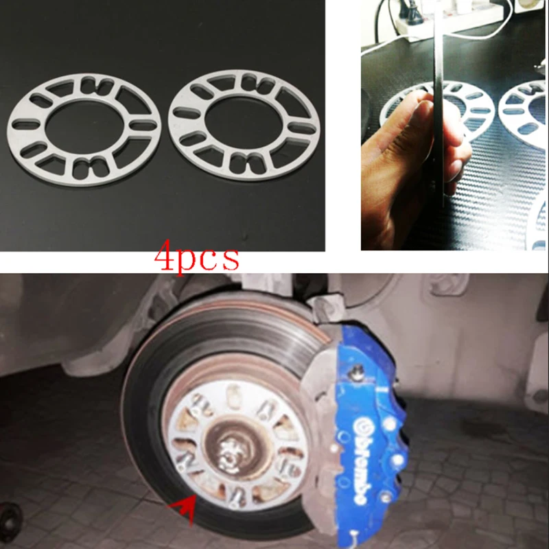 Универсальные колесные Распорки из сплава 4 шт. 5 мм адаптер серебряный стержень