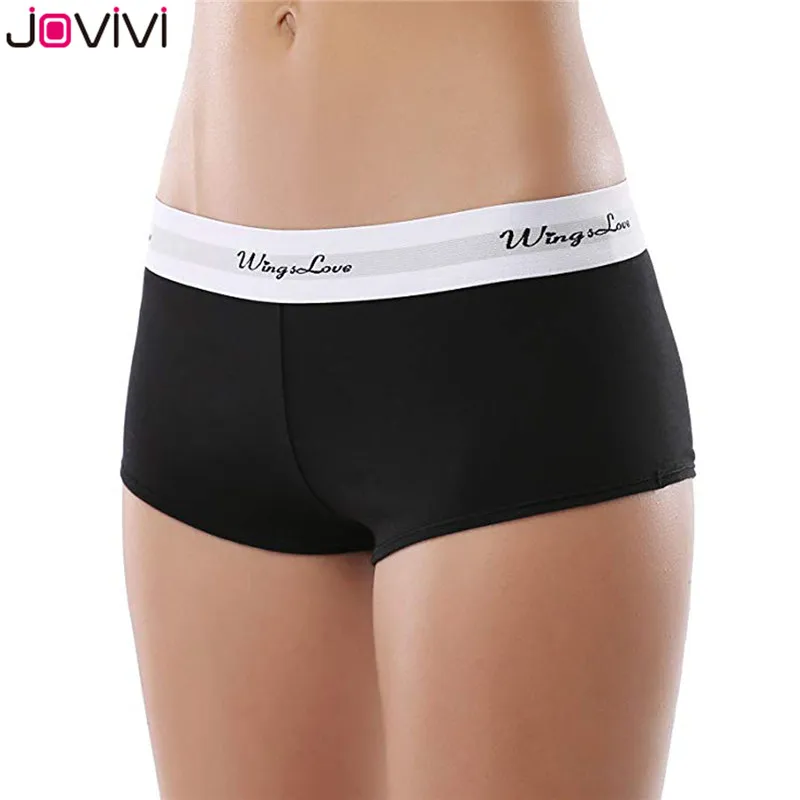 Jovivi, 3 шт., женские трусы для мальчиков, спортивные сексуальные бесшовные трусики, трусы, разноцветные, размер S-L, черные/белые/серые, Wingslove, трусики