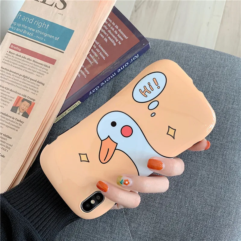 Kuutti Модный милый утка Lucky телефон для пары влюбленных чехол iphone 6 6s 7 8 Plus X XR XS Max