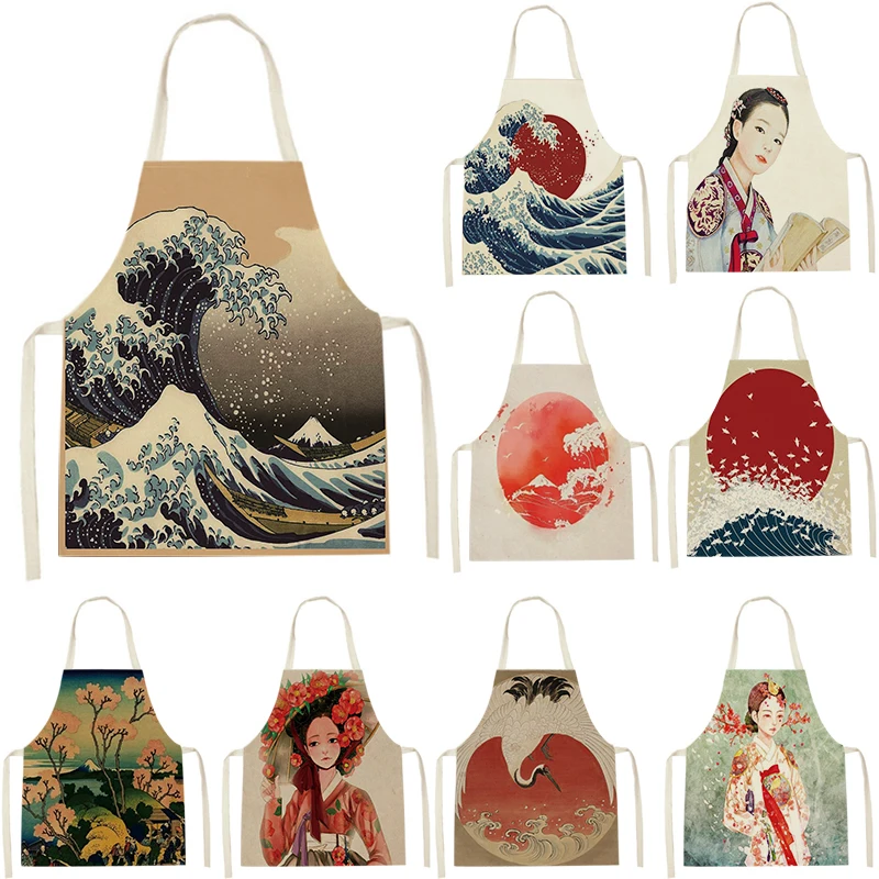 

Japanese Style Sea Apron Korean Kitchen Supplies Linen Cooking Accessories Apron for Men Coffee Shop Accessories Cooking Apron