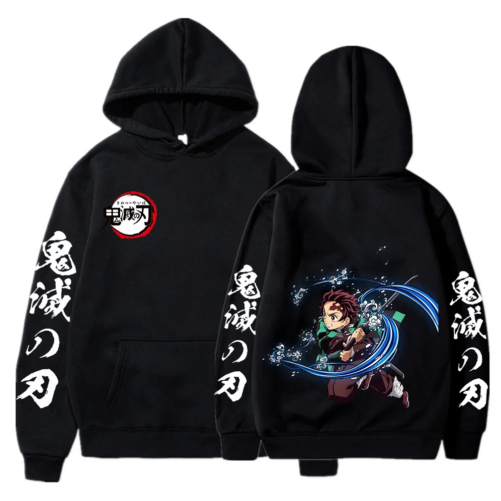 

Demon Slayer Sweatshirts Men Woman Fashion Color Red Black Gray Pink Autumn Winter Hip Hop Hoody Male Casual Tops