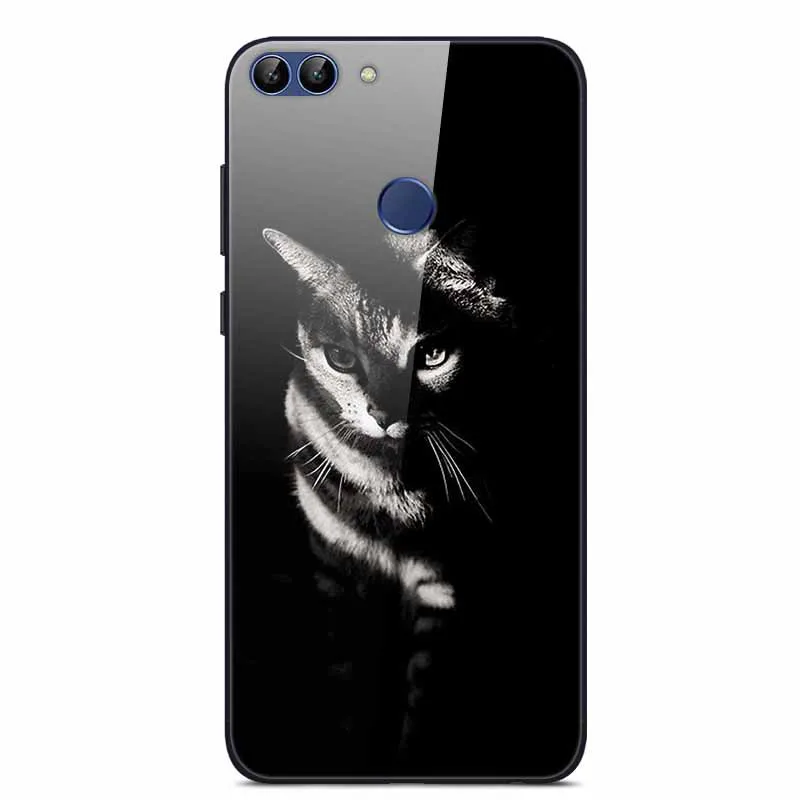 Чехол из закаленного стекла для Coque huawei P Smart, мягкий бампер, 3D печать, Funda для huawei P Smart, FIG-LX1 чехол для телефона - Цвет: 20