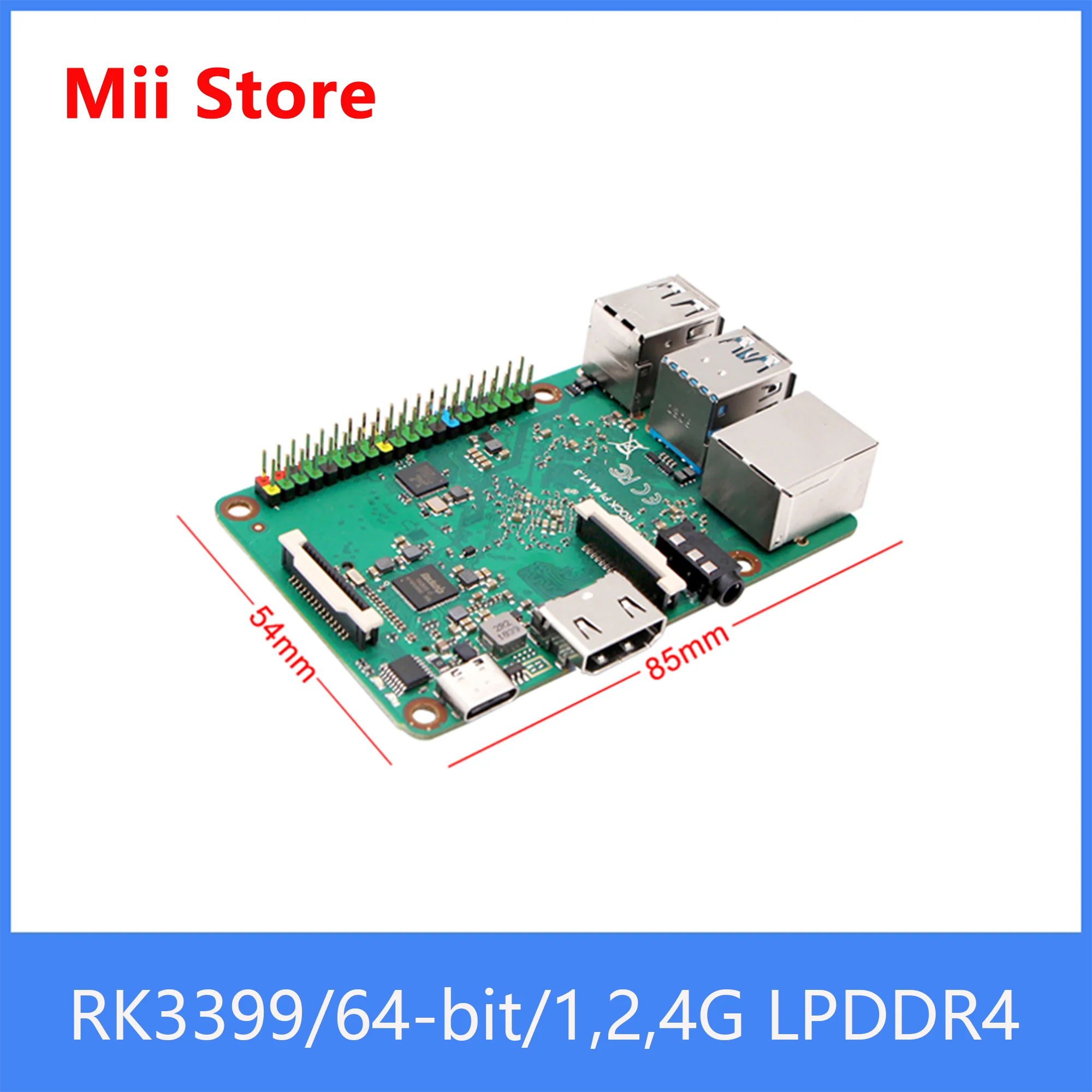 Плата ROCK PI 4B Rockchip RK3399 высокоскоростная версия OP1 SBC/один компьютер на борту eMMC