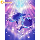 CHENISTORY дельфины Рисование по номерам животных набор для творчества акриловая краска для взрослых картина маслом Рисование по номерам декор искусство