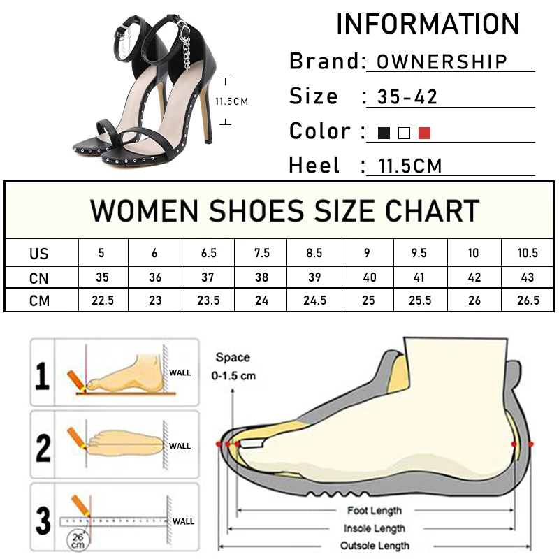 

New Women's High Heel Plus Size Buckle Sandals Female Heels Square Toe Fashion Rivet Party Wedding Shoes Ladies Footwear