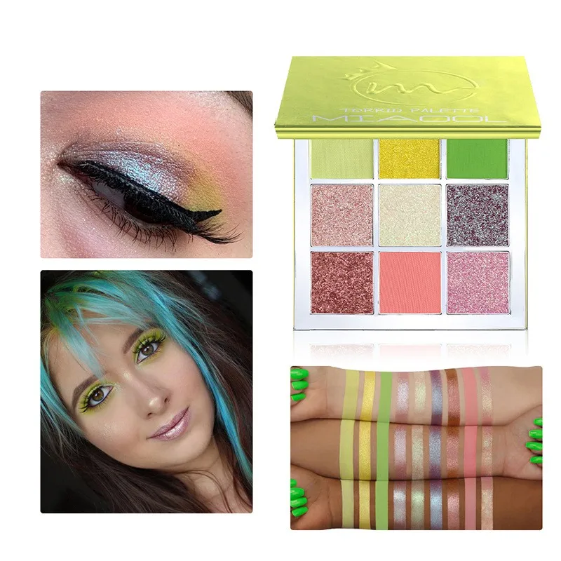 2020 весенние Зеленые тени для век Палитра мерцающий матовый пигментный