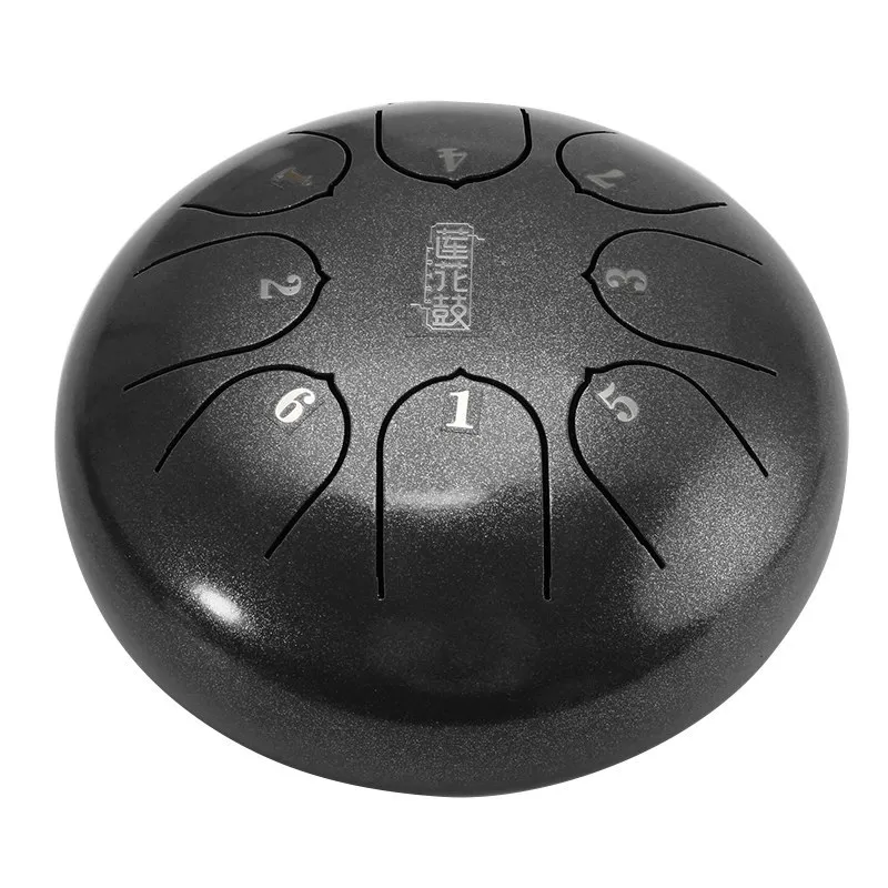 

Tongue Drum 6 Inch Steel 8 Tone G Tune Hand Pan Drum Tank Hang Drum with Drumsticks Carrying Bag Percussion Instruments