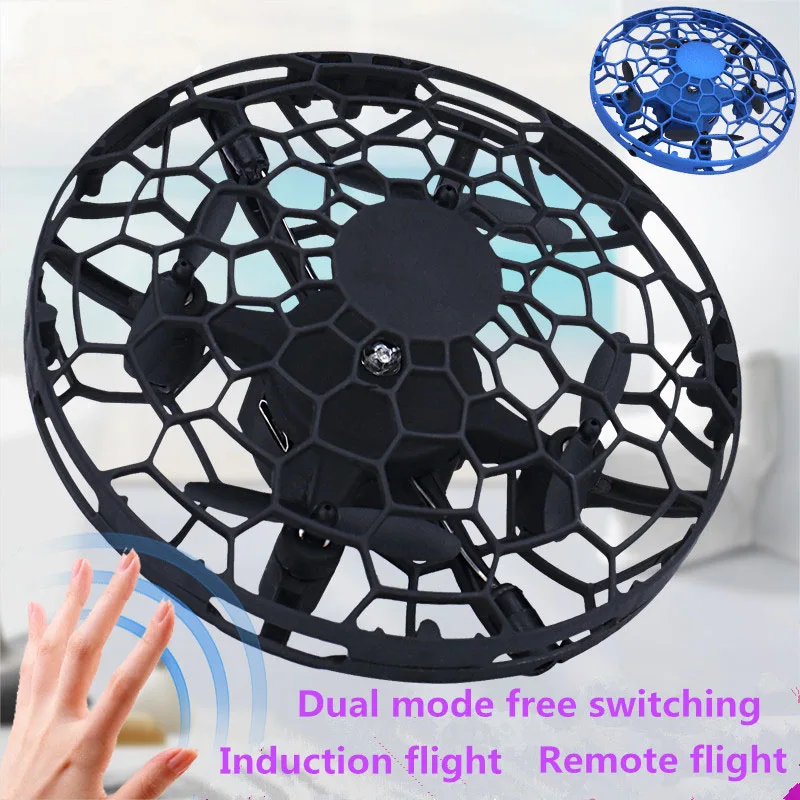 

НЛО Мини Дрон ручной Летающий анти столкновения Квадрокоптер Модернизированный двойной контроллер Летающий 360 Дрон игрушки для детей верт...