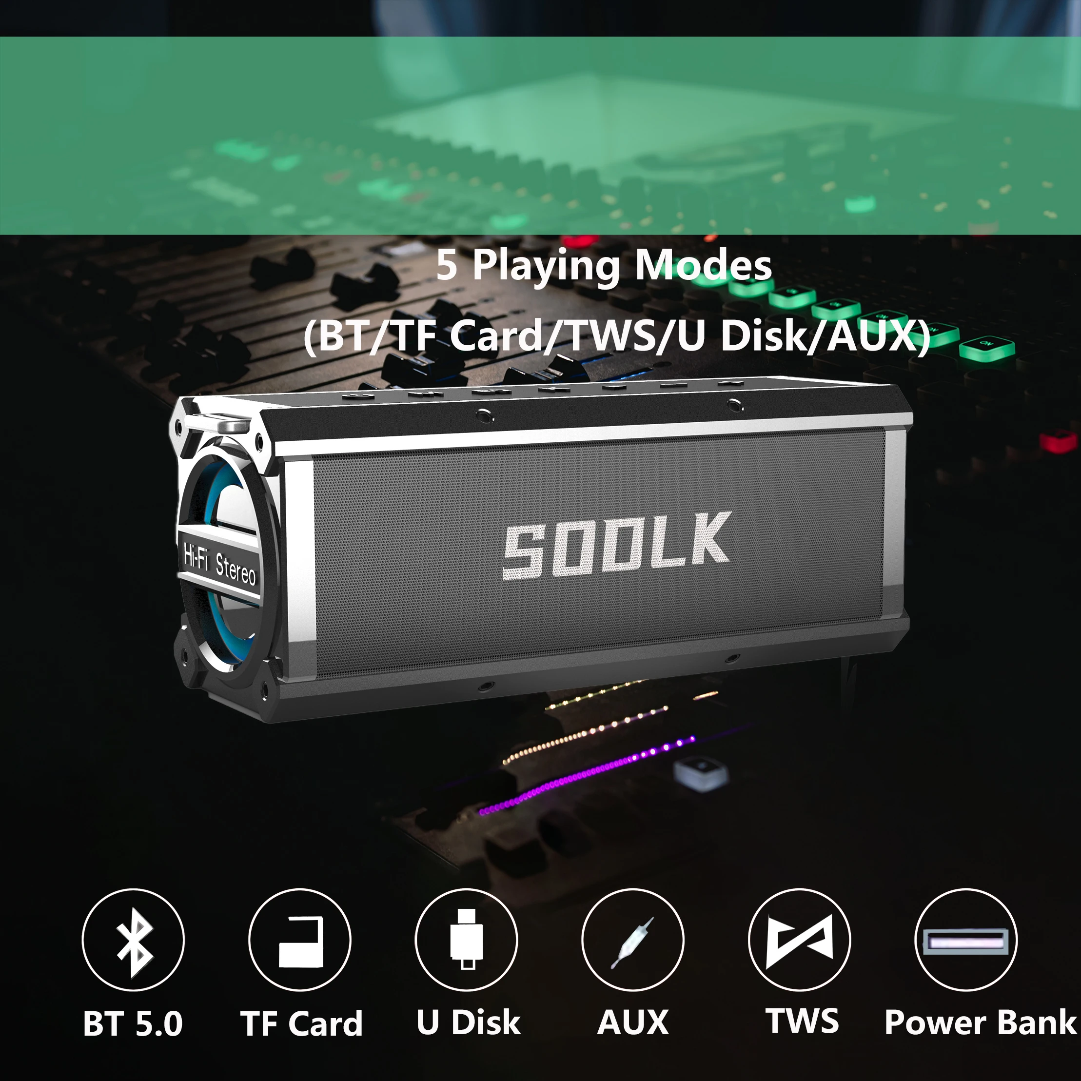 Ceny Caixa De Som 120W Głośnik Zewnętrzny Subwoofer Wysokiej Mocy Przenośny Wodoodporny Głośnik Bezprzewodowy TWS Stereo Z Mikrofonem