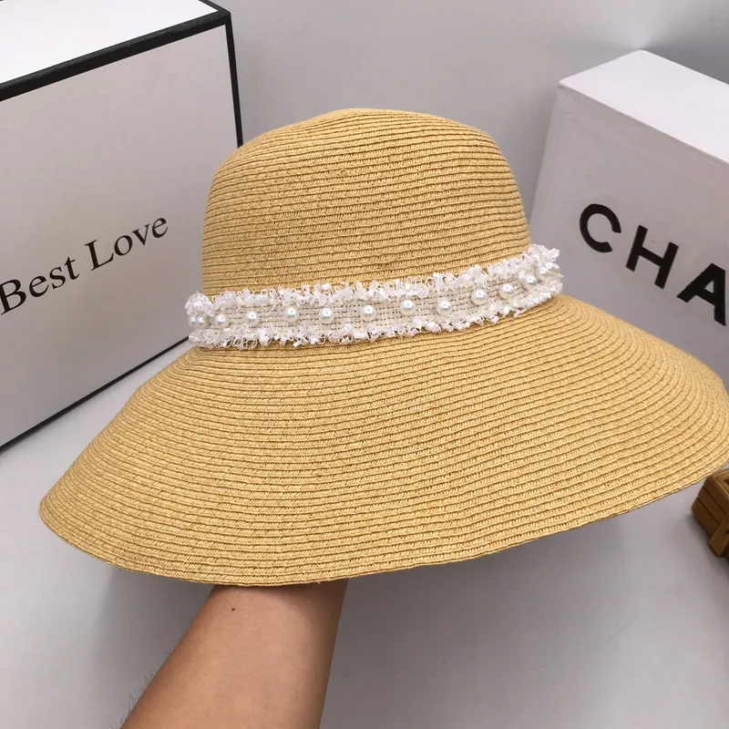 New summer straw big eaves fisherman cap basin sun hat is prevented bask in straw hat female small sweet wind of  bucket hats