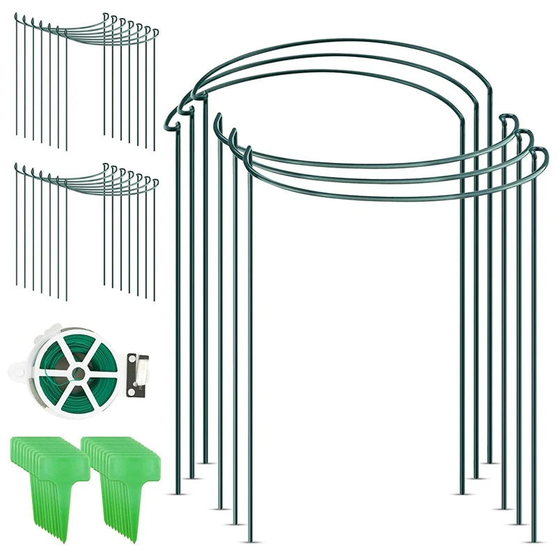 

20 упаковок, стойка для поддержки растений, металлическая стойка для садовых растений с этикеткой для посадки и закручивающейся стяжкой для ...