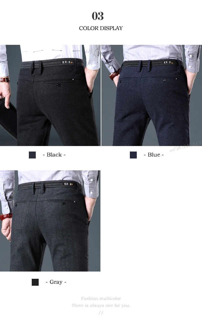 Осень и зима новые мужские плотные повседневные брюки бизнес мода Slim Fit Брюки брендовые черные темно-серые