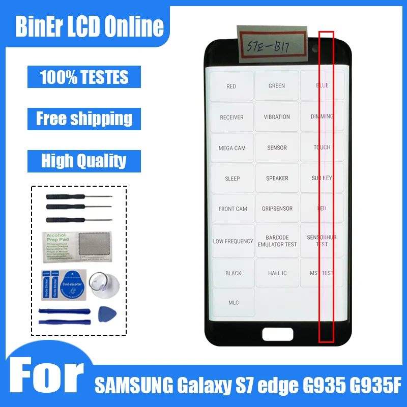 ЖК-дисплей для SAMSUNG Galaxy S7 edge G935 G935F G935FD зеркальный дисплей с сенсорным экраном и