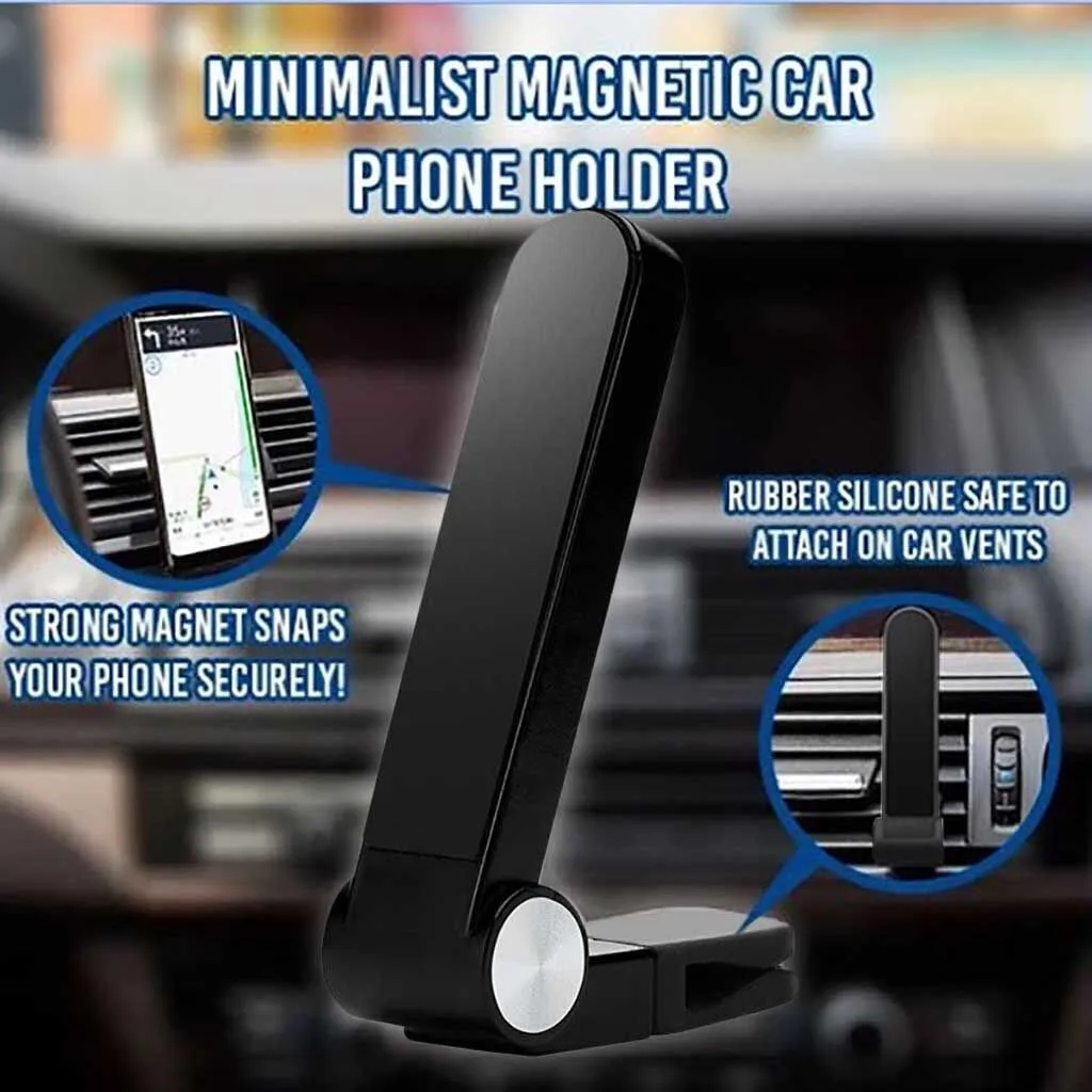 Minimalist Strong Magnetic Car Phone Holder Rugged Design Fully Adjustable 360 Degree Mobile Holder#LR3