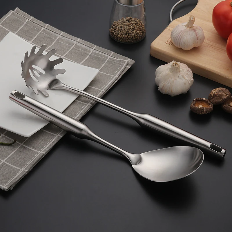 6pcs kitchenware gadget cooking tools stainless steel cookware set kitchen utensils long cook colander spatula shovel rice spoon free global shipping