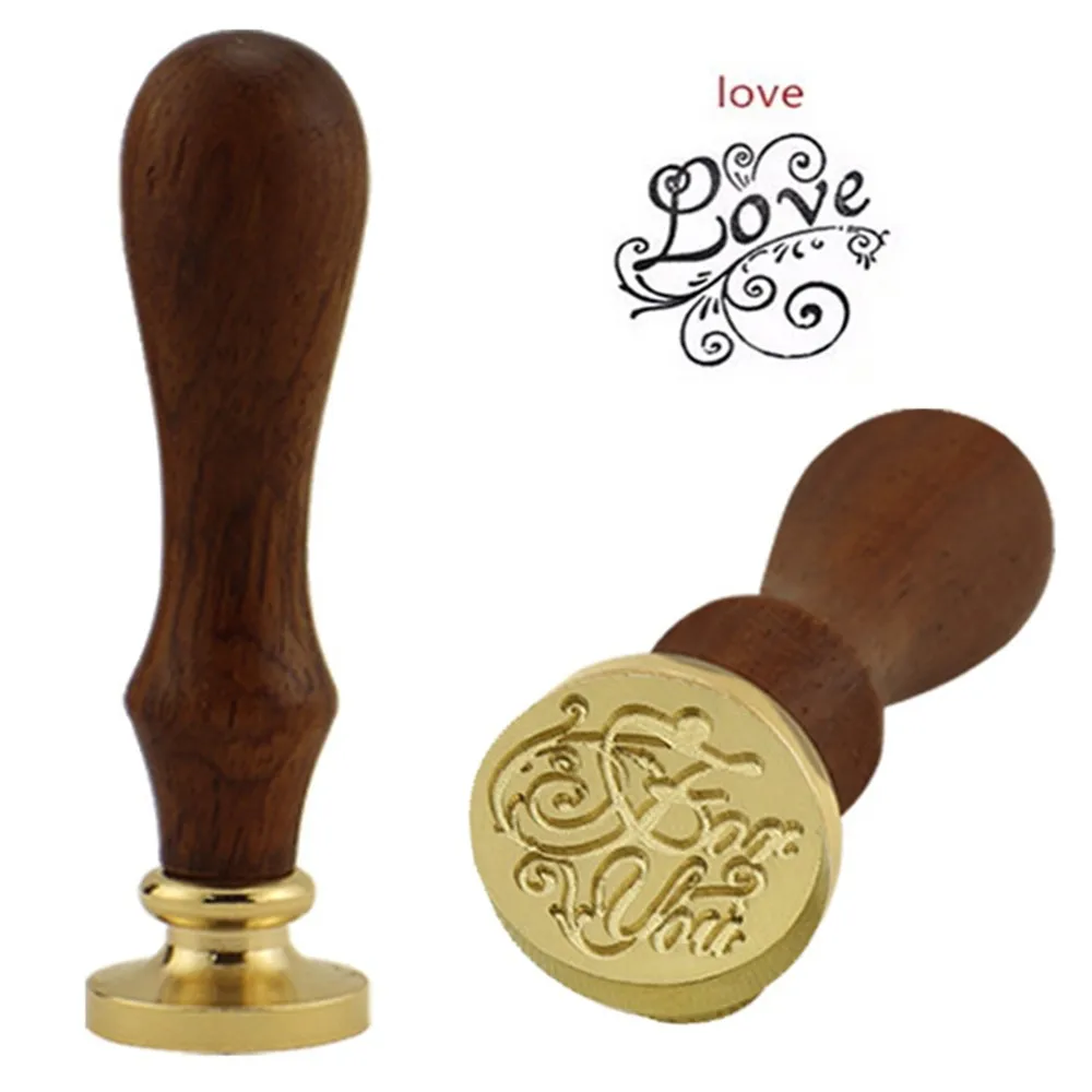 Печать в стиле ретро металлическая восковая искусственная деревянная ручка