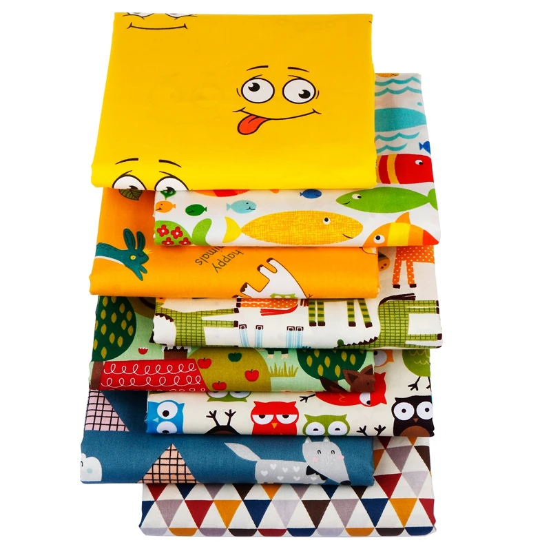 Милая мультяшная саржевая ткань хлопковая в стиле пэчворк для рукоделия детская