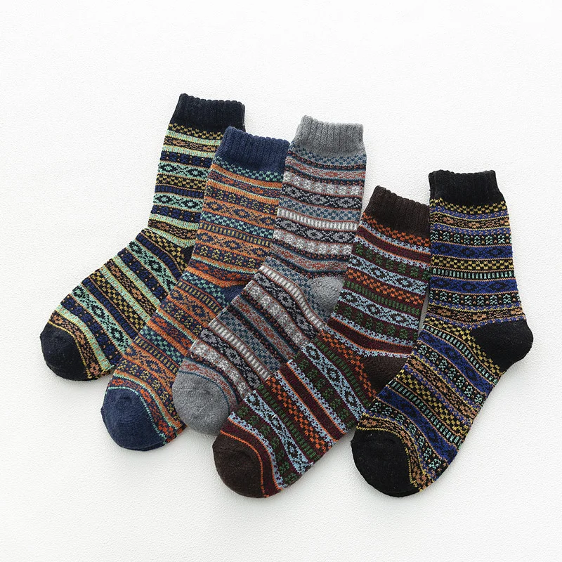 

Thickened Warm Men's Rabbit Wool Fashion National Style Men's Socks in Autumn and Winter medias sexy muslo underwear women