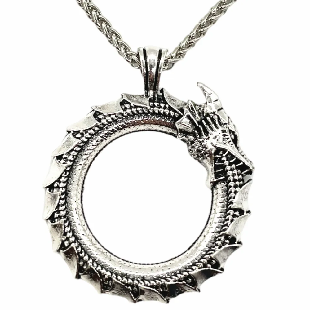 

Pagan Ouroboros Dragon Pendant Goth Necklace Men Gothic Accessories
