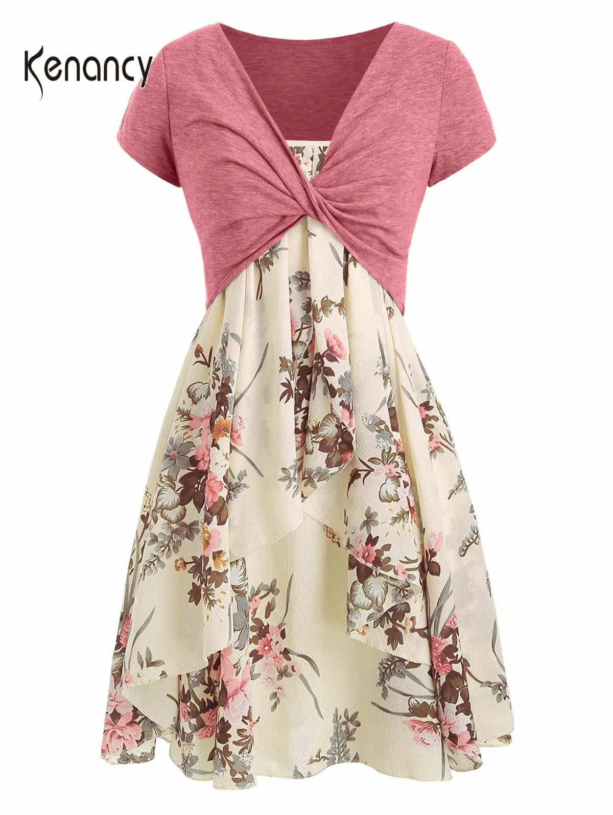 Женское платье с цветочным принтом Kenancy повседневное пляжное в стиле бохо