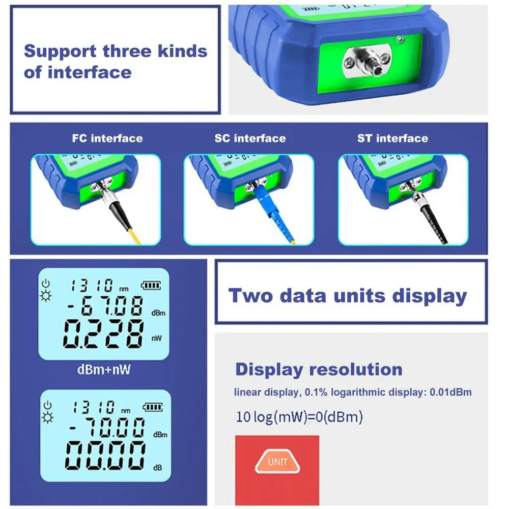2 в 1 Мини RJ45 сетевой тестер волоконно-оптического кабеля-70 ~ + 3dBm со Светодиодный
