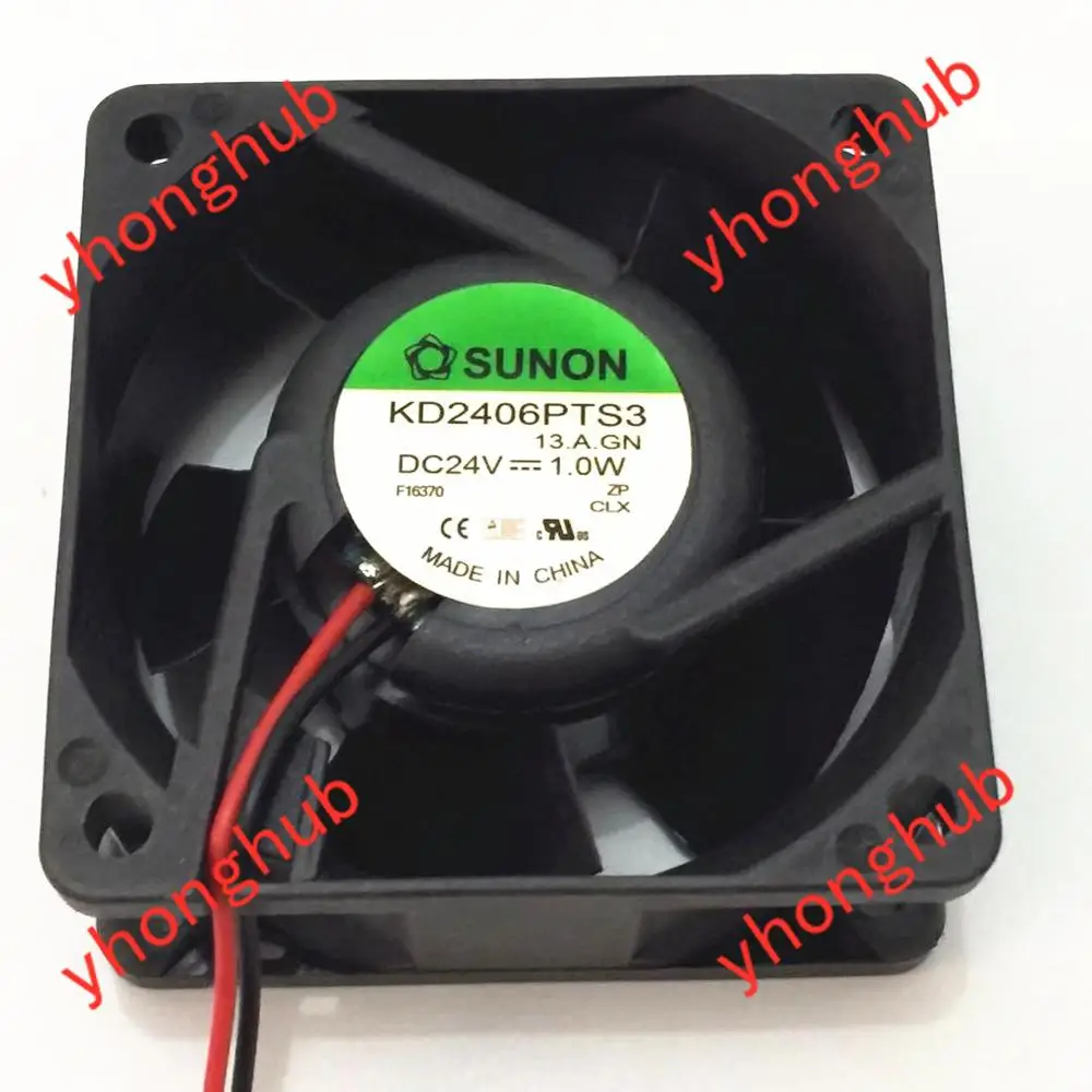 SUNON KD2406PTS3 13.A.GN 24 В постоянного тока 1 0 Вт 60x60x25 мм 2-проводной Вентилятор охлаждения