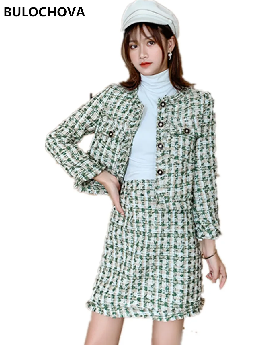Прямая доставка Для женщин в зеленую клетку однобортное пальто короткая куртка +