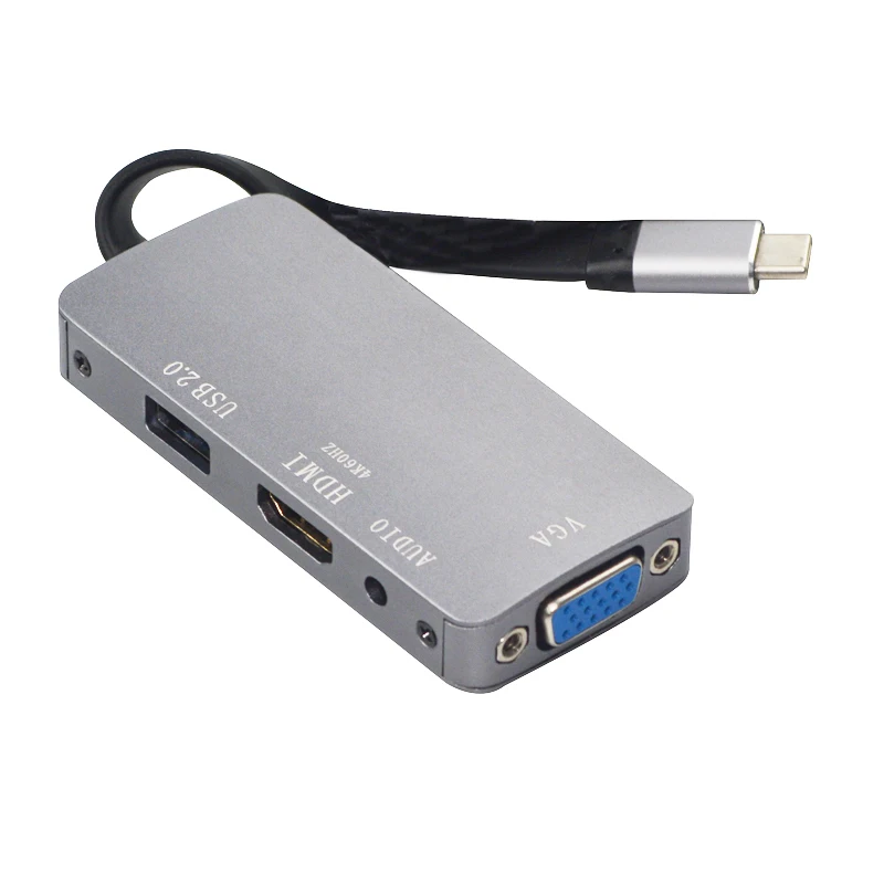 Usb Type C к Hdmi Vga Usb2.0 аудио адаптер 3 5 мм разъем многопортовый концентратор для Macbook