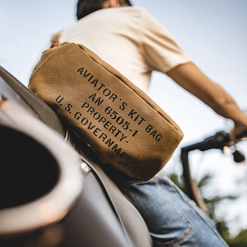 Мужская сумка-мессенджер в стиле ретро Maden коричневая Холщовая Сумка через плечо