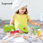 Деревянный детский игровой домик, имитация реальной жизни, кухонная хлебопечка, блинница, салат, игрушка для раннего обучения