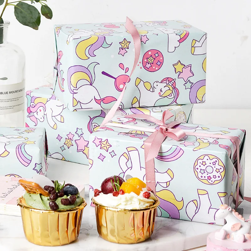 10 шт. Единорог печати Беби Шауэр детский подарок на день рождения оберточная