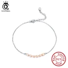 ORSA JEWELS мульти Цвет натуральными пресноводными жемчужинами размером реальные 925 Серебряные регулируемые браслеты браслет для женщин Пляж ног Ювелирные изделия SA02