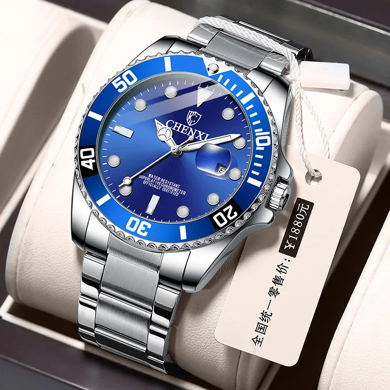 Мужские часы 2021 CHENXI брендовые Роскошные водонепроницаемые светящиеся спортивные мужские наручные часы повседневные деловые кварцевые час...