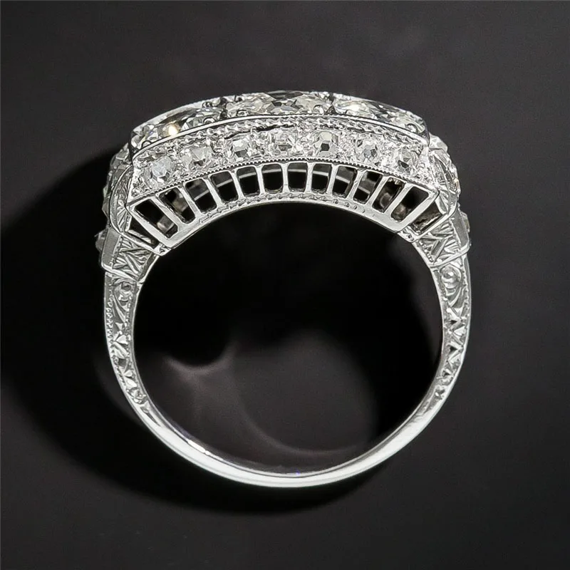 925 anillos серебро Ретро трендовый белый циркон женское кольцо на палец простой
